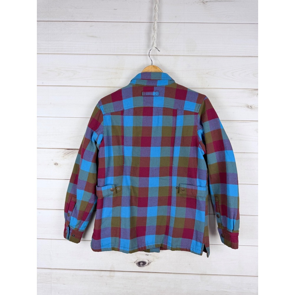 Duluth Trading Shacket Women Small Flapjack Flannel Shirt Snaps Quilt Lined - Picture 2 of 7